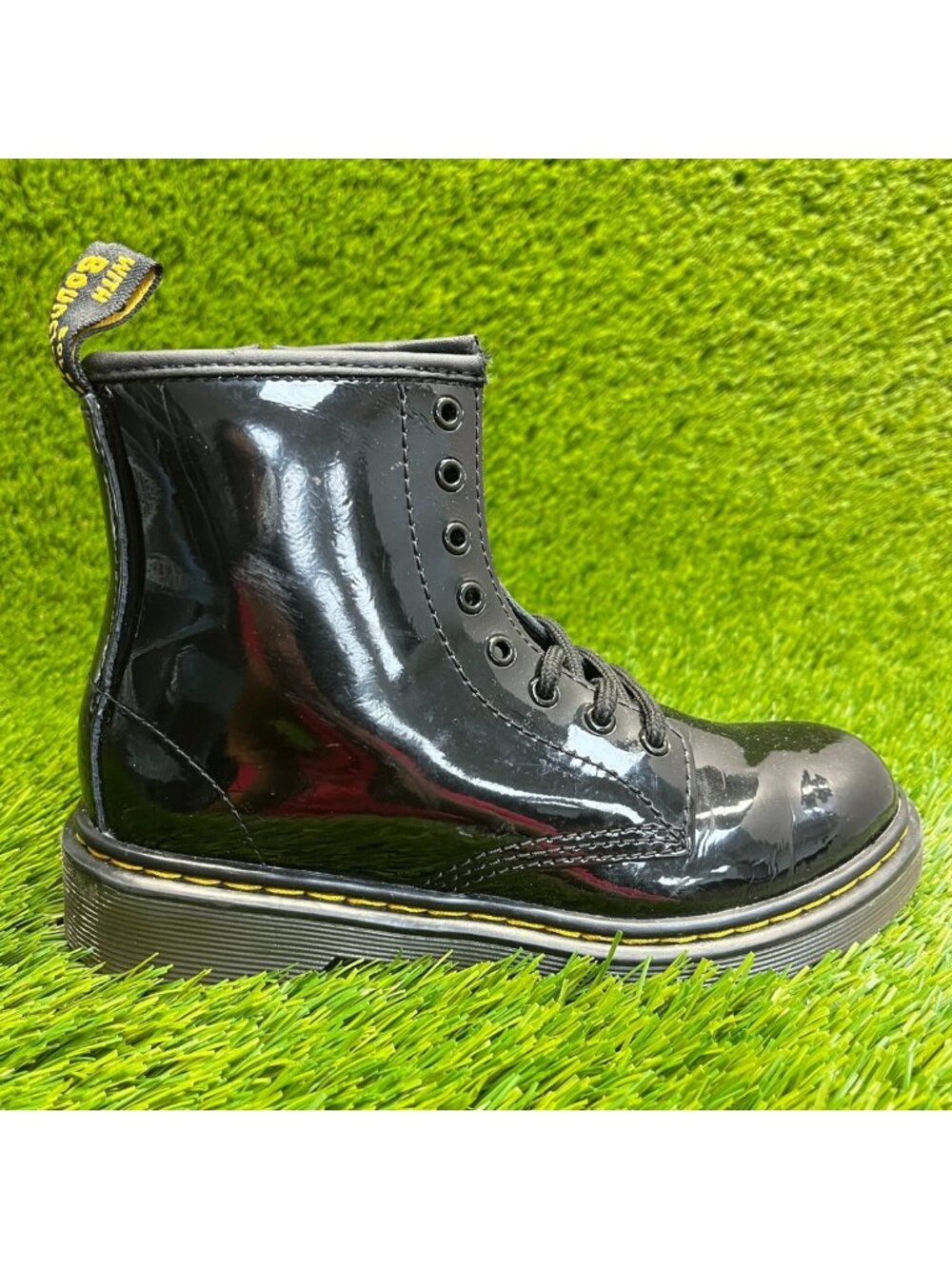 Dr. Martens 1460 Girls Size 2Y Black Classic Outdoor Side Zip Combat Boots